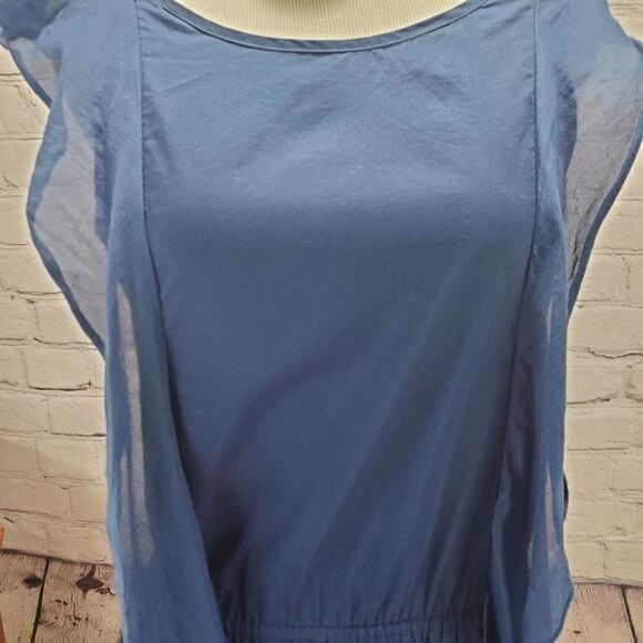 Gap Silk Blend Navy blue Cap sleeve Bodycon - Picture 6 of 12